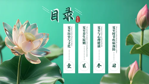绿色中国风夏至节气PPT模板