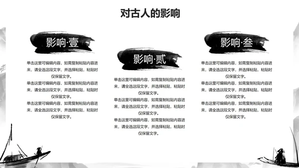 黑色古风水墨插画传统文化主题教育PPT模板