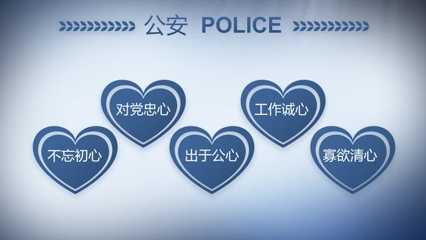 蓝色大气公安警察演讲动态PPT模板