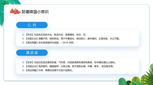 夏季防暑降温小知识通用PPT模板