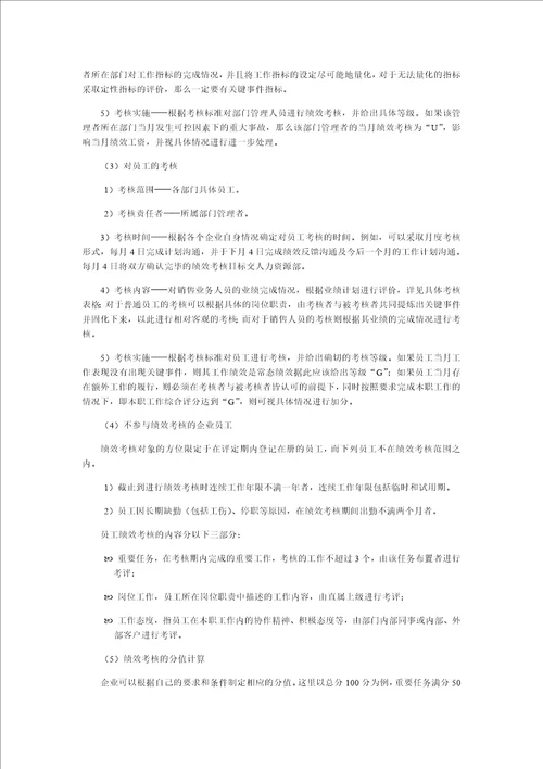 绩效管理制度范本合集