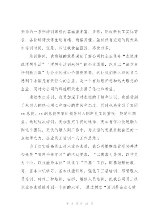 企业员工培训个人工作总结10篇.docx