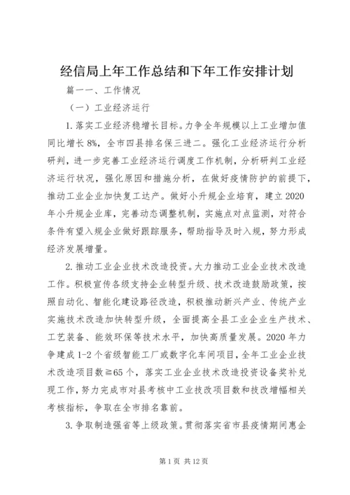 经信局上年工作总结和下年工作安排计划.docx