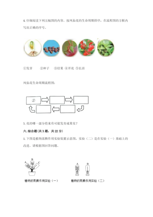 教科版四年级下册科学第一单元《植物的生长变化》测试卷（考试直接用）.docx