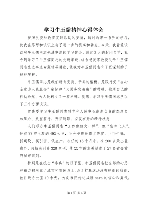 学习牛玉儒精神心得体会 (5).docx