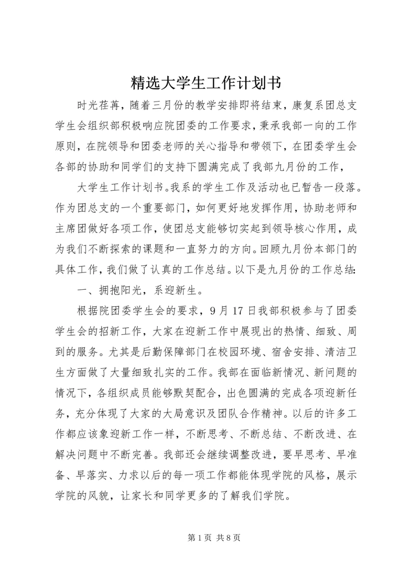 精选大学生工作计划书.docx