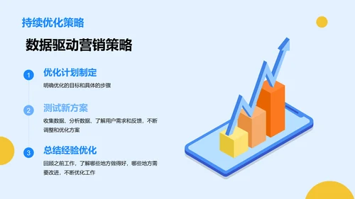 蓝色创意双十一营销策划数据分析与优化PPT模板