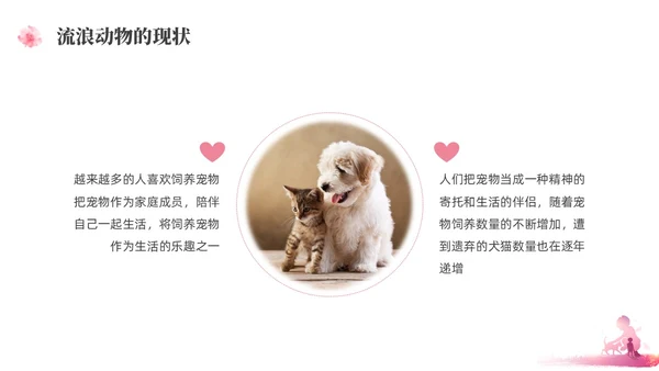 紫红色水彩简约关爱流浪动物宣传教育PPT课件