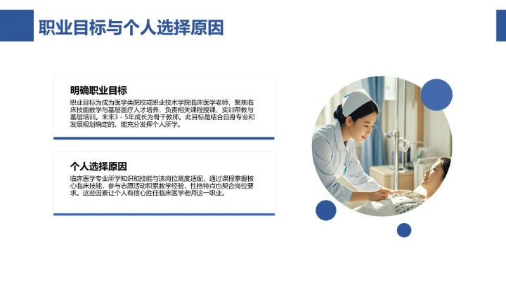 蓝色商务临床医学专业大学生求职个人能力综合展示职业生涯规划PPT模版