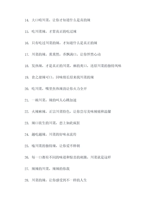 川菜辣的口号