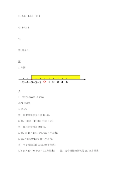 人教版数学小升初模拟试卷精品【突破训练】.docx