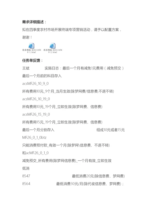 省公司农村市场终端存赠方案配置申请测试报告.docx