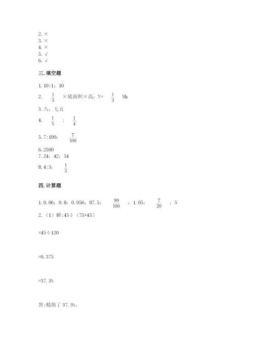 南阳市邓州市六年级下册数学期末测试卷精编.docx