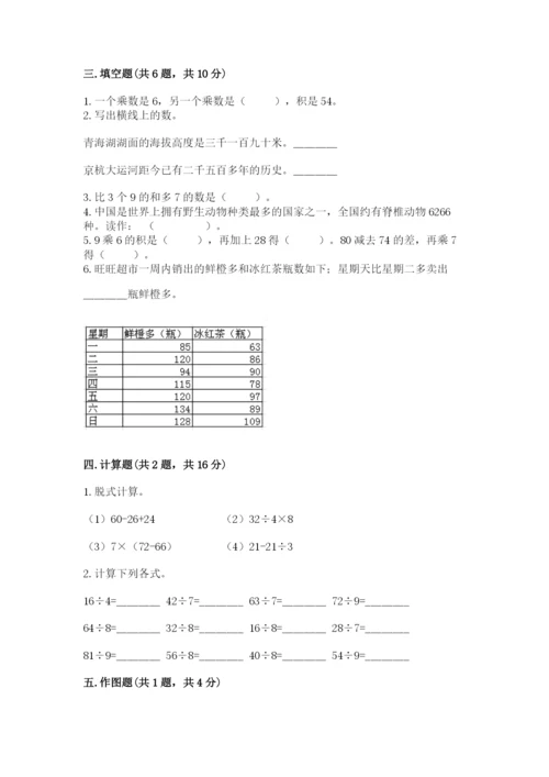 小学二年级下册数学期末测试卷附答案（综合卷）.docx