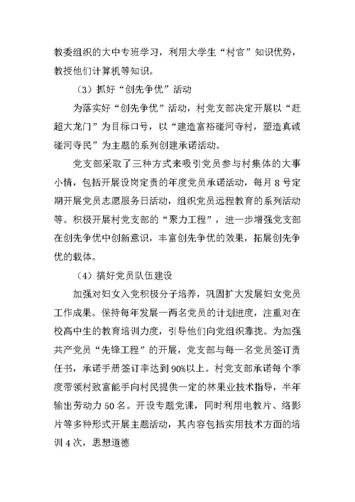 创建星级党支部工作总结