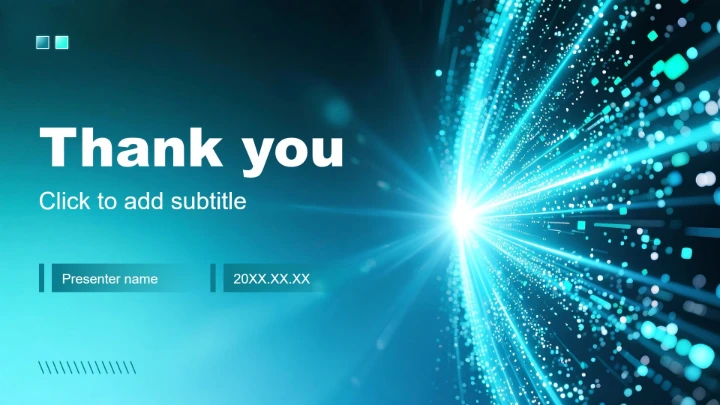 蓝绿色科技风粒子发散大学生就业报告PPT主题模板