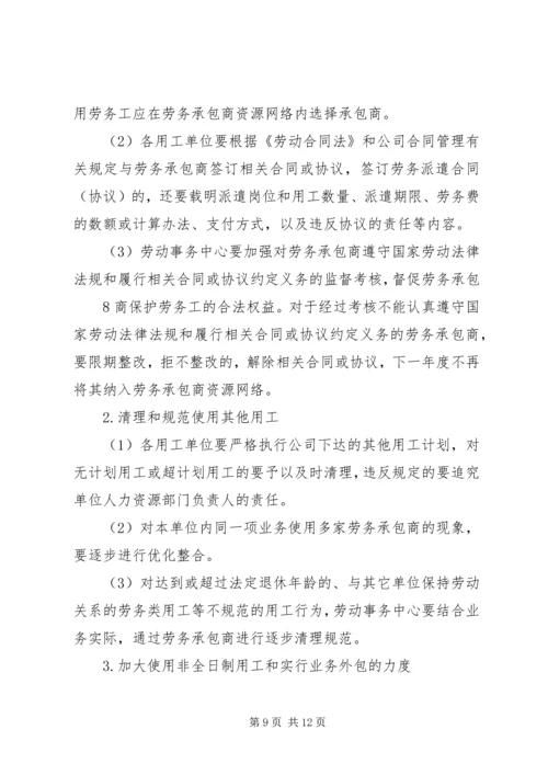 关于加强劳动用工管理工作的意见.docx