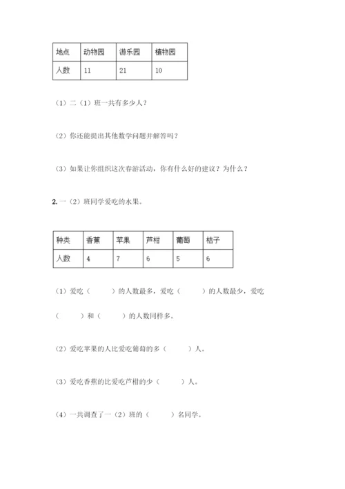 人教版二年级下册数学第一单元-数据收集整理-测试卷含答案【培优】.docx