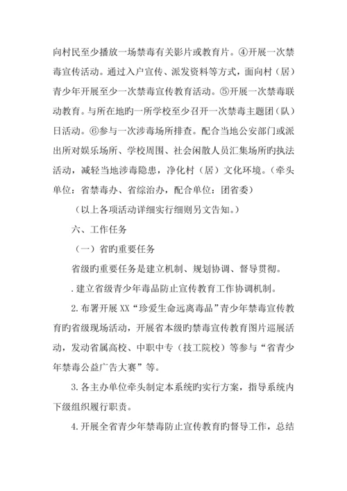 珍爱生命远离毒品青少年禁毒宣传教育活动方案.docx