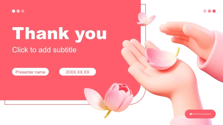 粉红色花卉小清新风班委竞选演讲PPT主题模板