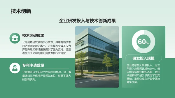 绿色商务风企业核心竞争力与市场定位展示PPT模板