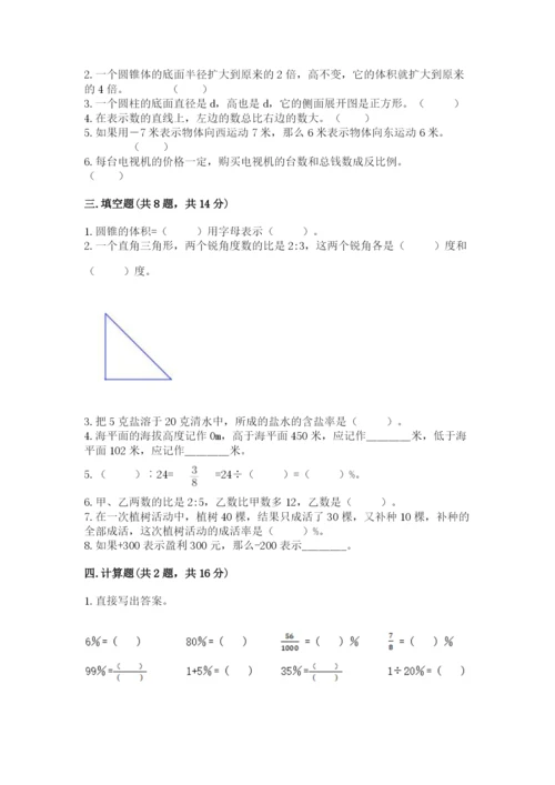 丹徒县六年级下册数学期末测试卷及一套答案.docx