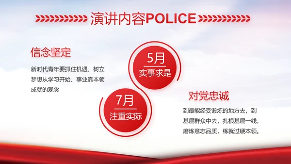 红色大气公安警察工作汇报动态PPT