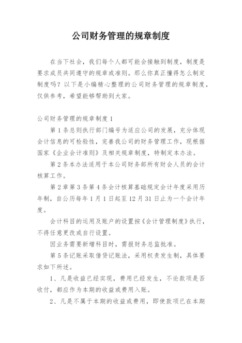 公司财务管理的规章制度.docx