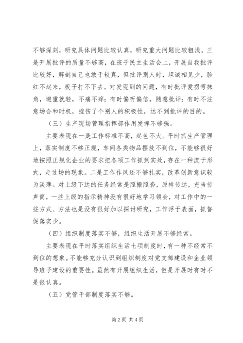 公司班子成员民主生活会剖析材料 (3).docx