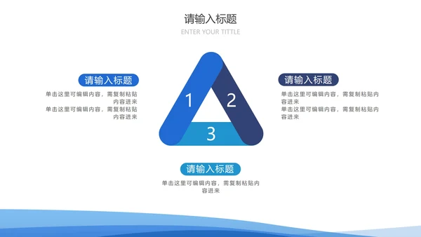 蓝色线条流体简约总结汇报PPT模板