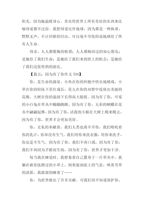 因为有了你作文500.docx