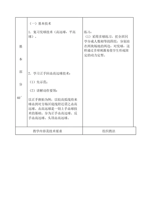 大学羽毛球教案