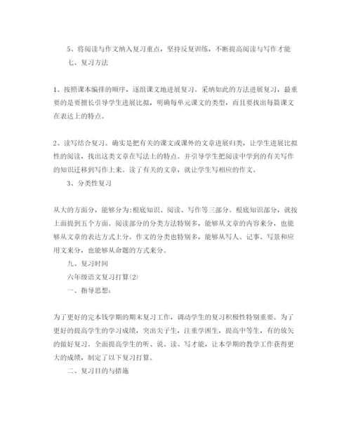 精编六年级语文复习参考计划范文.docx