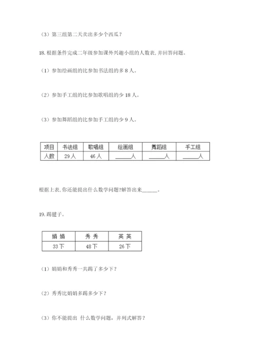 小学二年级数学应用题大全附答案（a卷）.docx