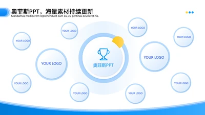 简约风发散汇聚关系多项PPT图文页