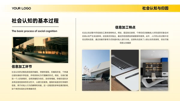 黄色简约欧美风心理学分析报告PPT模板