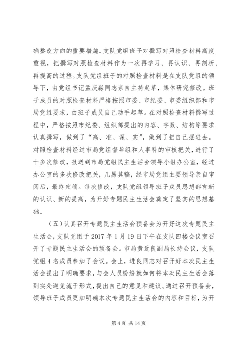 工商局经检支队党组民主生活会情况报告.docx