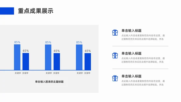 蓝色简约抽象风工作总结PPT模板