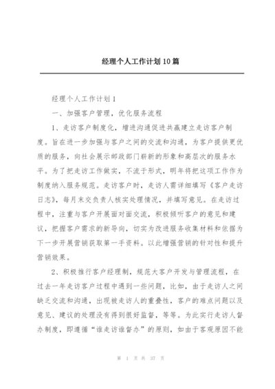 经理个人工作计划10篇.docx