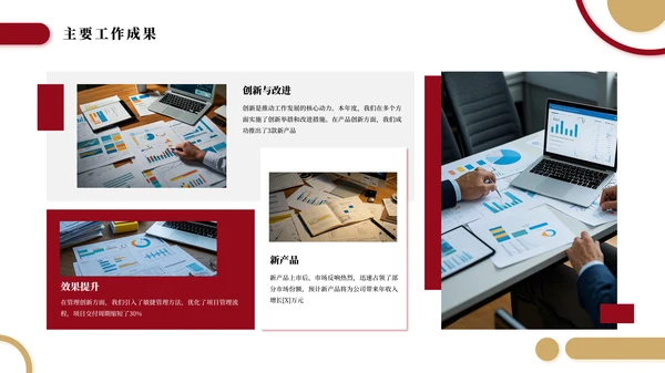 红色简约商务商业工作总结汇报