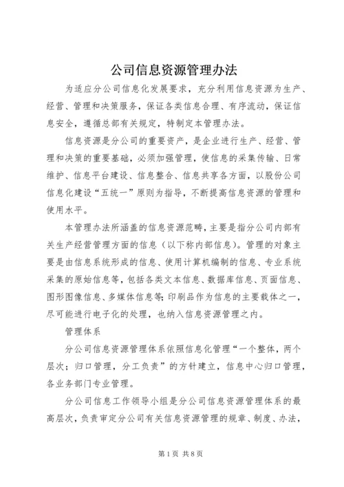 公司信息资源管理办法 (4).docx