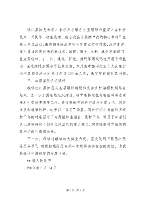 乡镇扫黑除恶专项斗争月份工作报告.docx