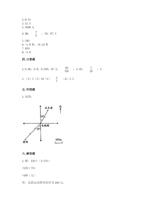 人教版六年级下册数学期末测试卷带答案（精练）.docx