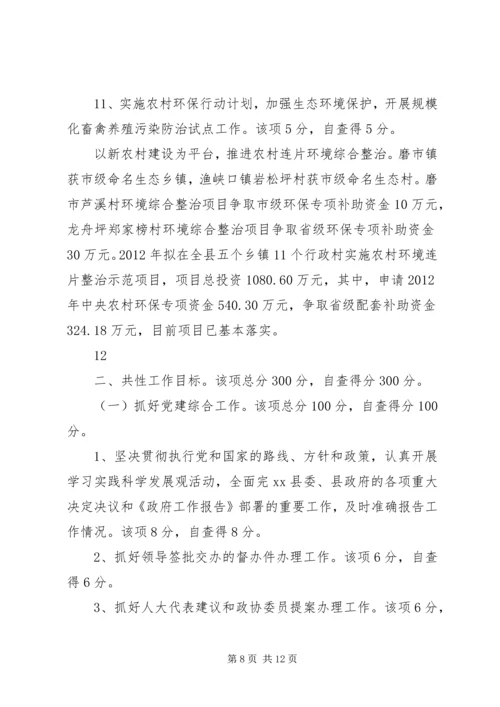 县环保局关于目标责任制执行情况的自查报告.docx