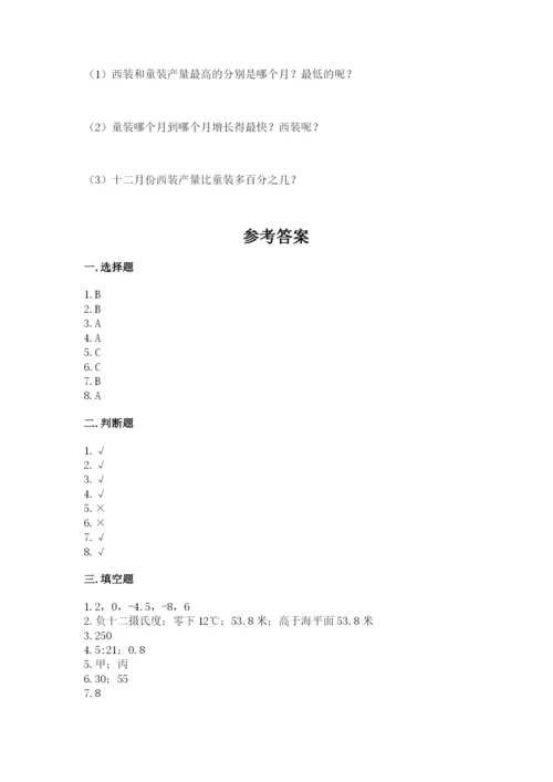 北师大版小学六年级下册数学期末综合素养测试卷含答案【b卷】.docx