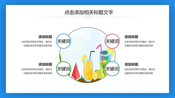 夏日清凉冷饮水果饮料推广销售PPT模板