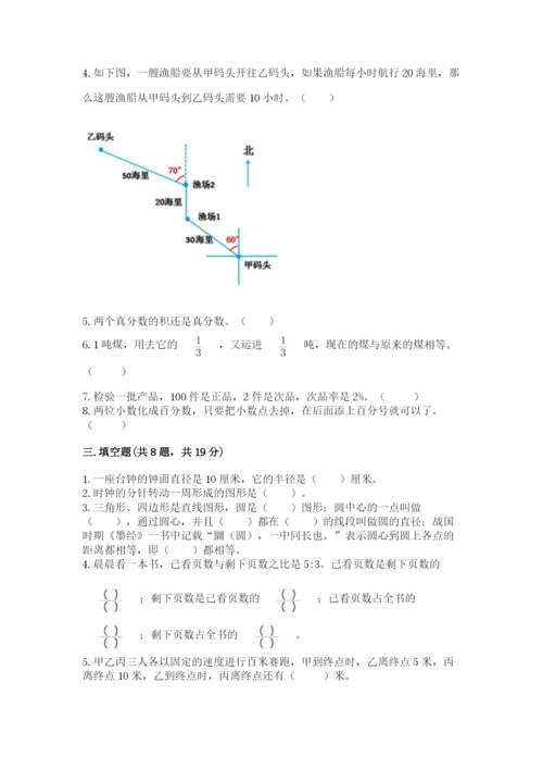 人教版六年级上册数学期末测试卷精品【达标题】.docx