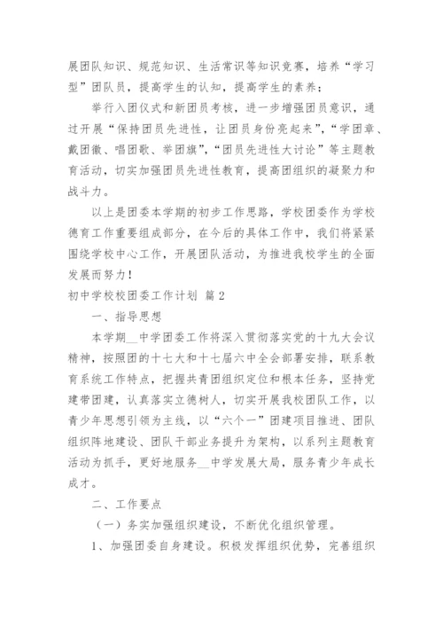 初中学校校团委工作计划.docx