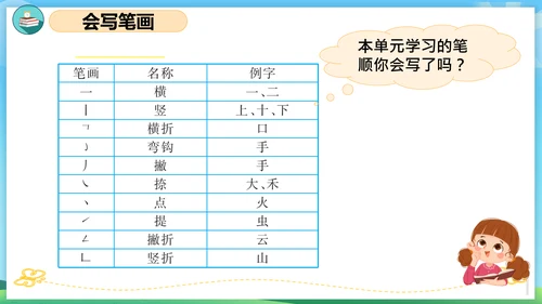 2023-2024学年统编版一年级语文上册第一单元（复习课件）