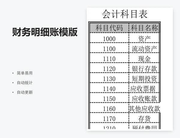 财务明细账模版